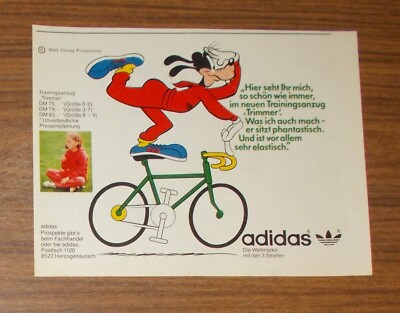 Seltene Werbung ADIDAS Sport Goofy Trainingsanzug Trimmer 1984