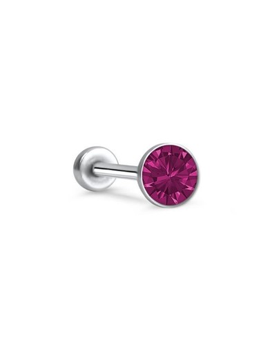 Threadless Labret Push Pin Nose Ring Steel Monroe Stud 3mm CZ 16G 18G 20G - Picture 13 of 14
