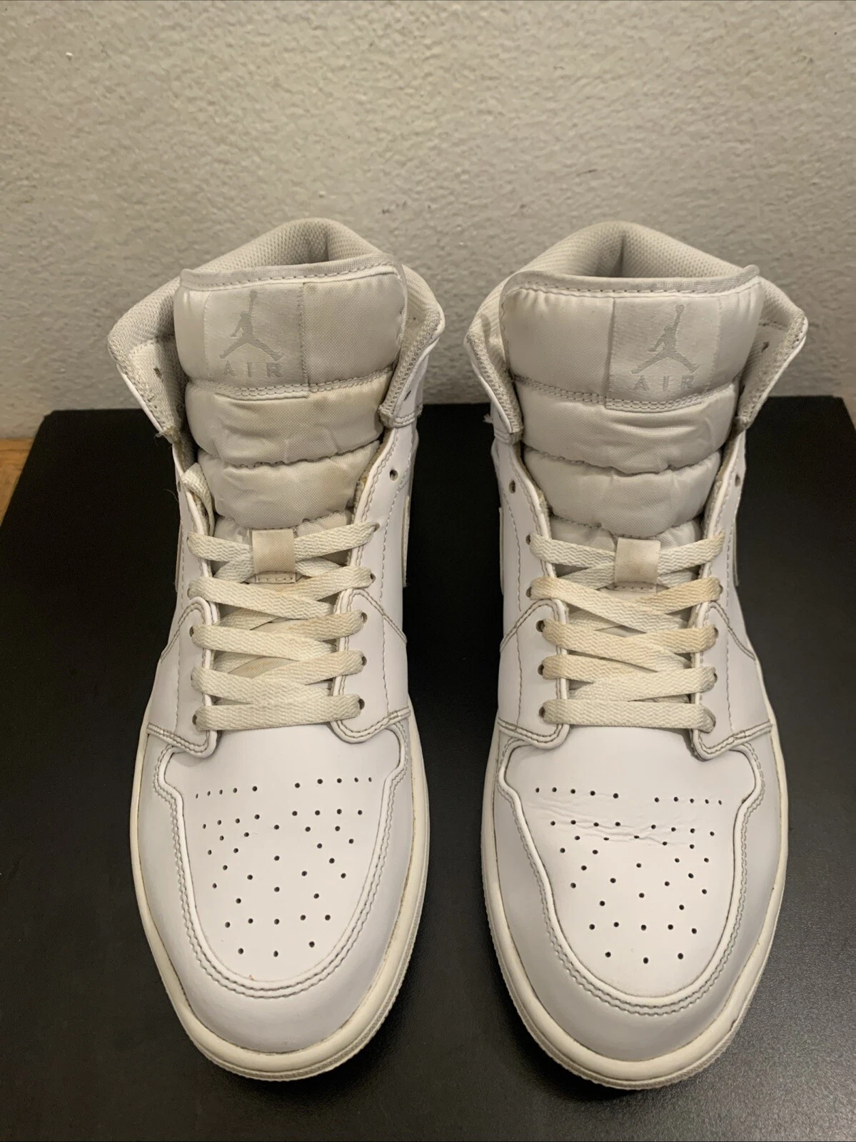 Nike Air Jordan 1 Mid Air Mid White 554724 104 White 2017 taglia 12