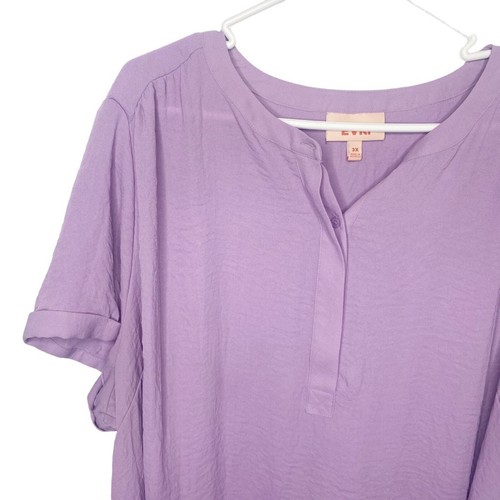 EVRI purple blouse size 3x plus size excellent condition casual preppy pretty - Picture 3 of 5