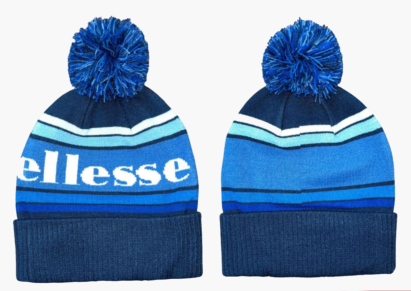 Ellesse Dasari Pom Pom Bobble Unisex Sport Beanie Hat Headwear Navy/Blue