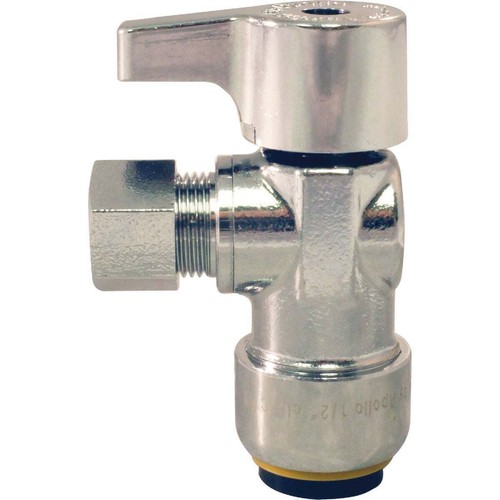 Apollo PEX APXPV1238A 1/2" x 3/8" OD Compression Angle Stop Valve - 1/4 Turn - Picture 3 of 3