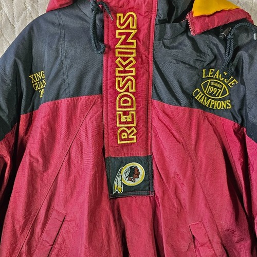 Chaqueta De Colección Washington Redskins Starter Para Hombres Mediana 1/4 Cremallera Colorblock Commaders - Imagen 6 de 7