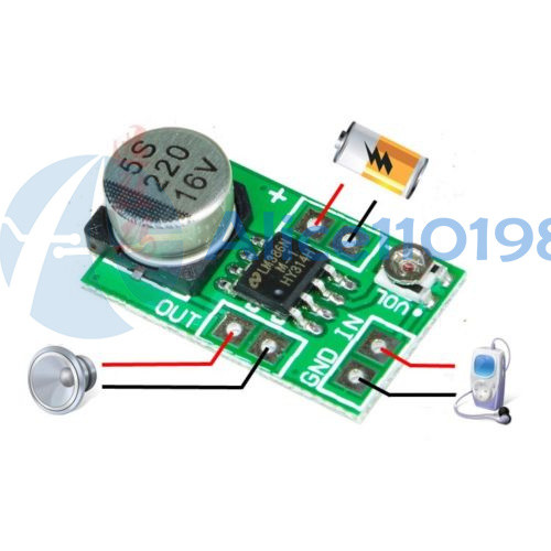 Mini LM386 LM386 200 Audio Power Amplifier Board Module DC 3V-12V LM386 DIY Kit - Picture 10 of 22