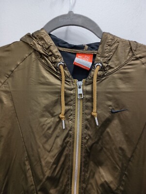 Nike The Athletic Dept. Womens Windbreaker Jacket XS Gold Zip
