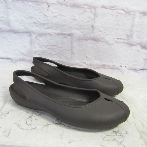 Crocs Iconic Comfort Olivia II Womens sz. 11 Ballet Flats Shoes Sling Back Brown