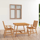 NNEVL 3 Piece Garden Dining Set Solid Acacia Wood