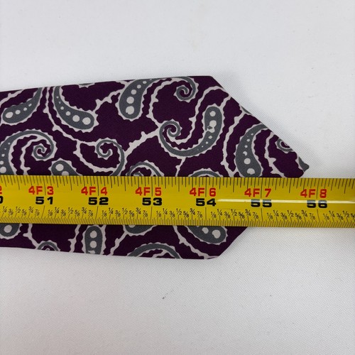 Corbata para hombre Turnbull & Asser hecha a mano en Inglaterra púrpura gris cachemira seda - Imagen 12 de 13