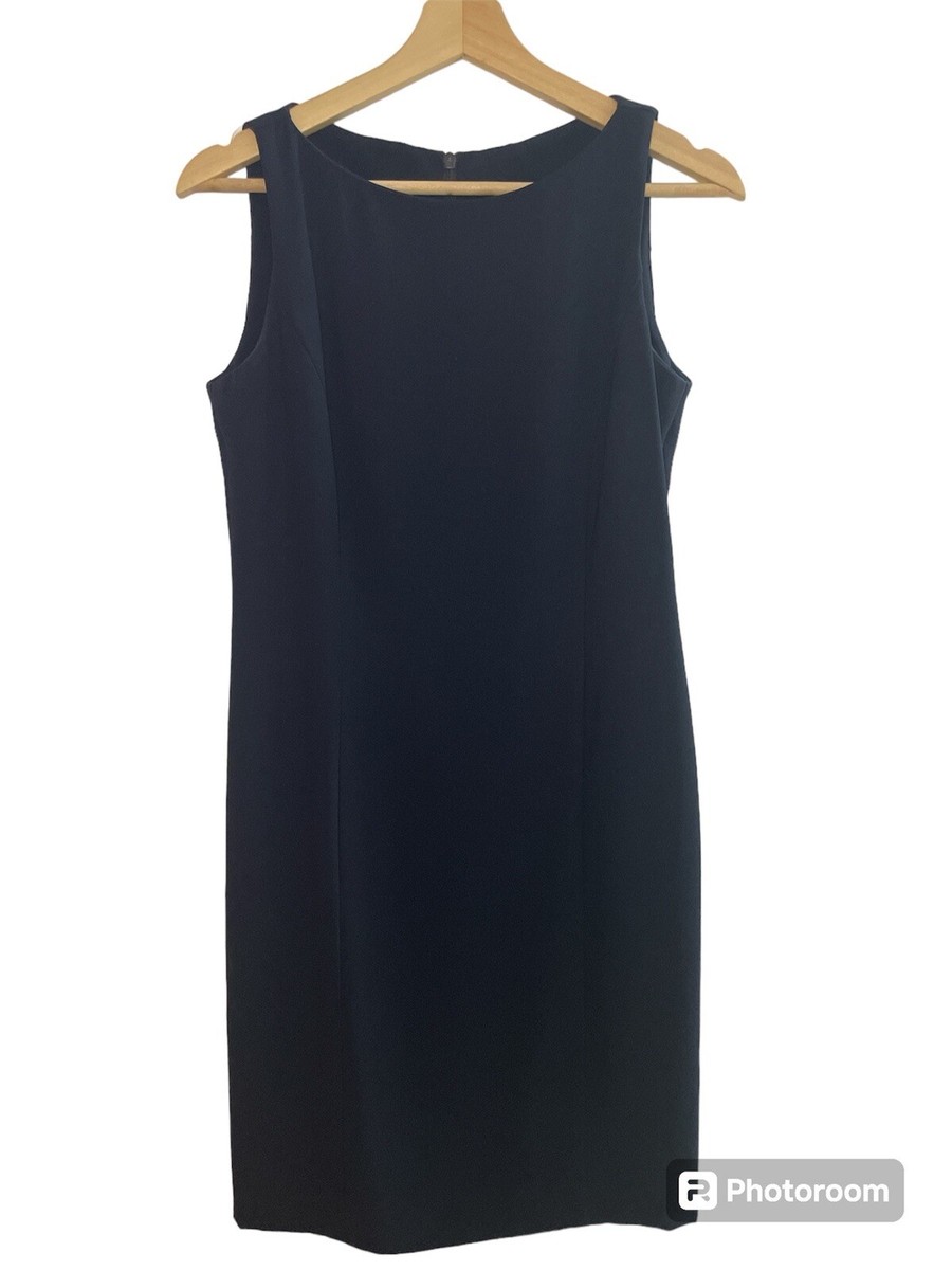 Vintage DANI MAX Shift Dress Size 4 Petite Casual Dark Blue Sleeveless