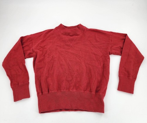 Madewell Longsleeve Red Mock Neck Cropped Banded Bottom Sweater Top sz S - Picture 2 of 5