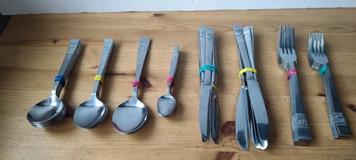 Set of 46 Pieces of Vintage NTC Stainless Steel Japan Cutlery Flatware