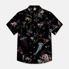 Jellyfish Drift Deep Ocean Hawaiian Shirt For Men US Size Summer Style NEW 