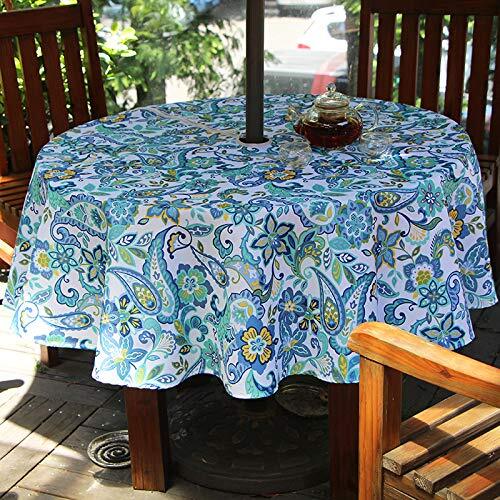Outdoor And Indoor 60inch Round Tablecloth With Umbrella Hole And Zipper Waterpr - Picture 3 of 7