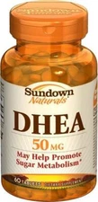 Sundown Naturals DHEA Energy Enhance Dietary Supplement Tablets, 50 mg, 60-Count