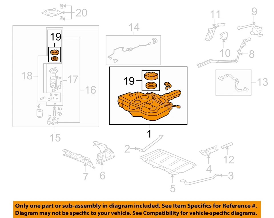 Used Fuel Tank fits: 2013 Honda Fit 1.5 Grade A Foto 3 de 4