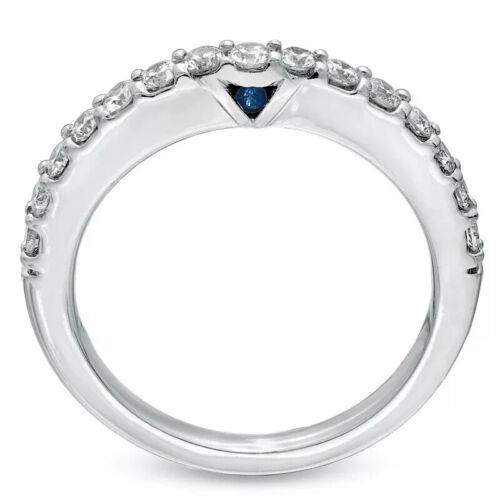 Vera Wang Love Collection Lab Created Diamond 14K White Gold FN Engagement Band