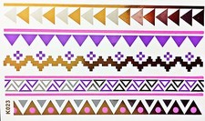Flash Once Temporary Tattoo Gold Silver Violet Pink 4 Pieces Chain Bracelet K23