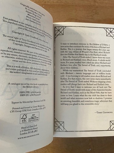 The Children of D'Hara by Goodkind, Terry [Paperback] Oversized Free Shipping - Bild 2 von 4