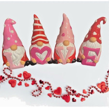 Happy Valentine's Day set of 4 hand painted Gnomes Decoration/decor Or Gift Love