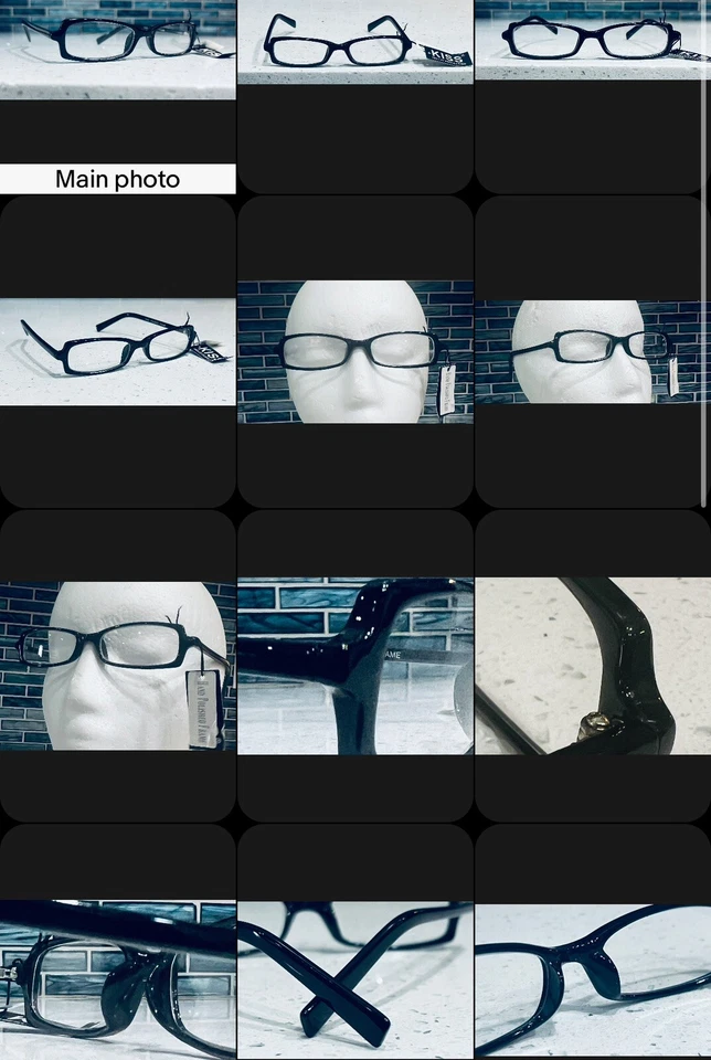 Nuevas gafas KISS 963HPOL "pulidas a mano" negras brillantes con cuernos hipster marcos Foto 2 de 4