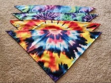 Bundle Of 4 Tie Dye Dog Bandana Scarf Brand New