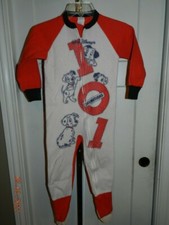 Vintage 101 dalmations Pajamas kds Sz 7 Dr. Denton 1865 tag. footie jammies