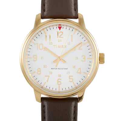 Timex TW2R85600, Men's Easy Reader Brown Leather Watch, 43MM Case, NEW