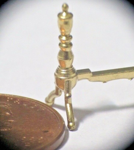 Worlds Smallest Fireplace Andirons 1/48 scale dollhouse miniature & burned Logs - Picture 6 of 7