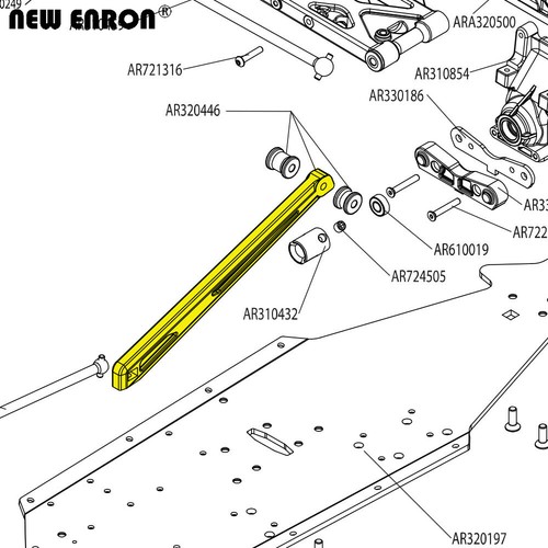 Supporto telaio anteriore posteriore in alluminio AR320446 per 1/8 Arrma KRATON Typhon Outcast - Foto 57 di 78