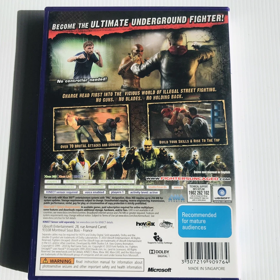 Fighters Uncaged Microsoft Xbox 360 Game PAL Free Postage Kinect - Image 2 of 3