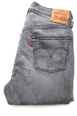 Levi's 501 High Waist Straight Damen Jeans W30 L30 Mittelgrau Stretch LEVH292