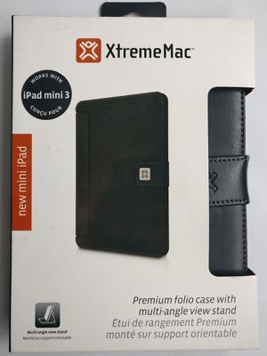 Xtrememac schwarz Premium klappbare Folio Hülle mit Ständer für iPad Mini