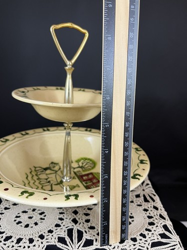 Metlox Poppytrail Homestead Provincial 2 Tier Serving Bowls/Tray - Picture 5 of 9