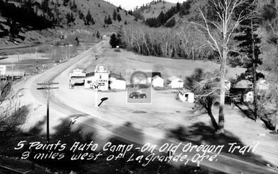 5 Points Auto Camp Texaco Gas Station La Grande Oregon OR - Reprint