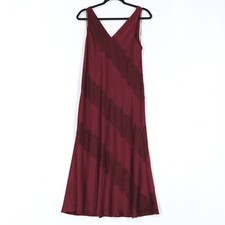 Lauren Ralph Lauren Maxi Dress Womens 6 Burgundy Lace V-Neck Sleeveless $295 NWT