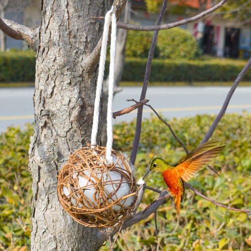 4PCS Wild Bird Nesting Material Outdoor Hummingbird Nest Hanging Bird Feeder { - Picture 10 of 12