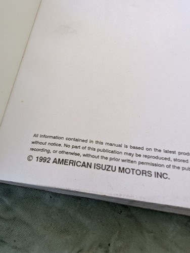 1991 1992 Isuzu Stylus (JS) Workshop & Electrical Troubleshooting Manuals OEM - Bild 18 von 23