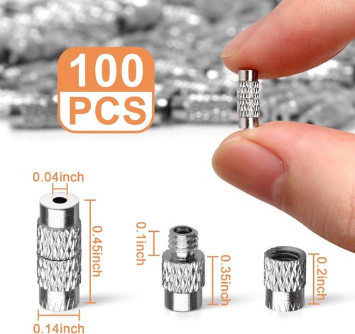 100 Stück Messing Schraubverschlüsse für Schmuckherstellung Fassverschlüsse Kordel Endkappen - Bild 2 von 2