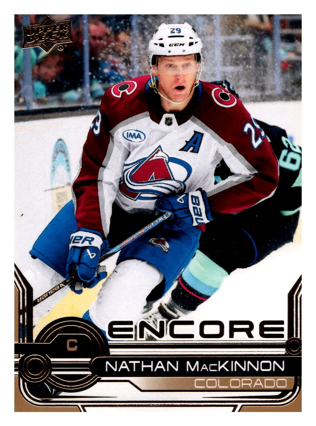 Nathan MacKinnon #E-3 Hockey Cards 2024 Upper Deck Encore trading card — raw and PSA graded price guide