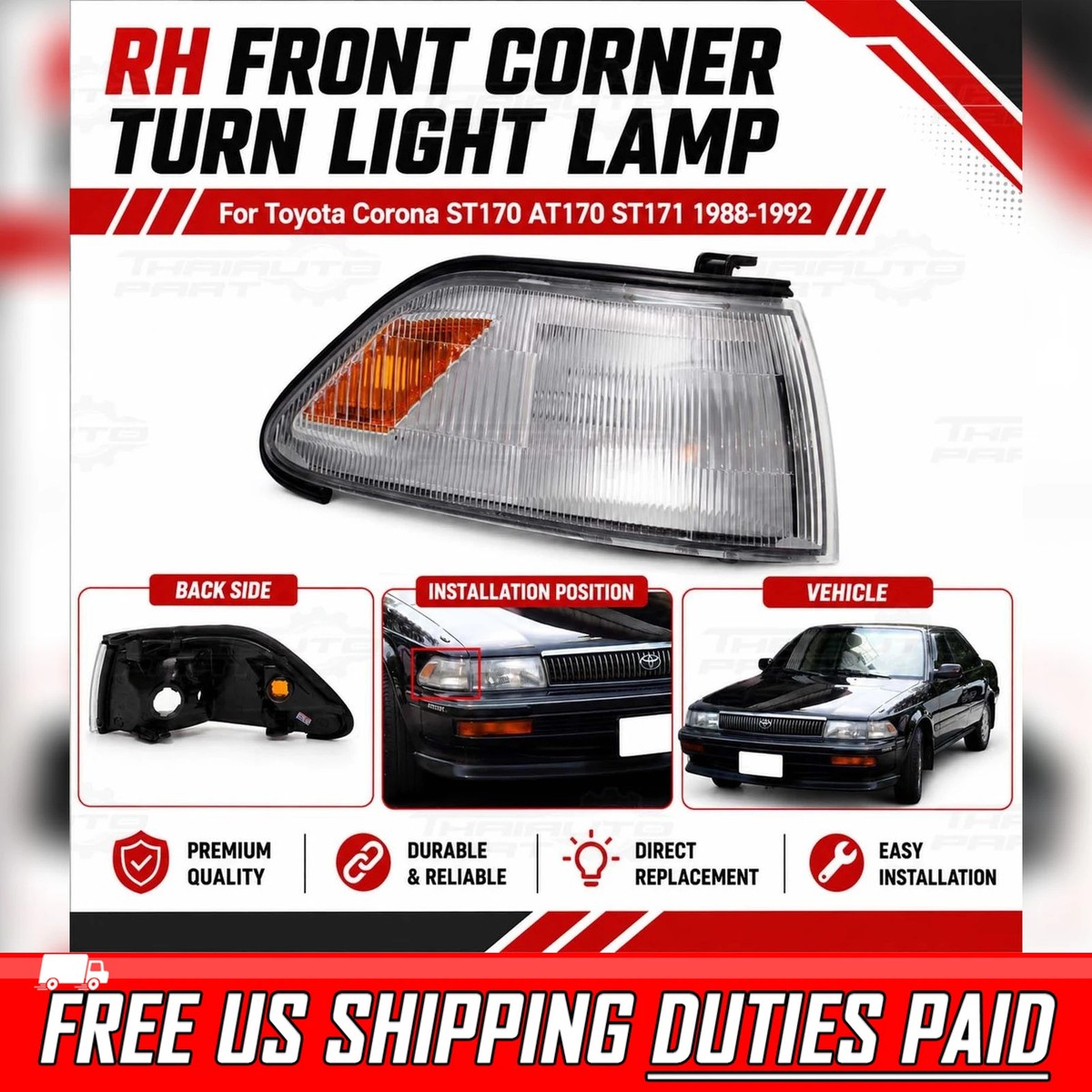 RIGHT Front Corner Turn Light Lamp For Toyota Corona ST170 AT170