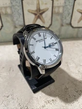 Stuhrling ORIGINAL Cuvette Decor  Quartz Leather Strap Black Mens Watch