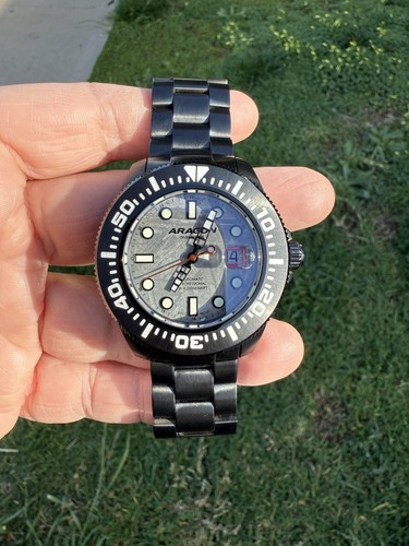 OROLOGIO ARAGON DM II 45mm QUADRANTE METEORITE SVIZZERO ETA 2824 AUTOMATICO VETRO ZAFFIRO - Foto 1 di 16