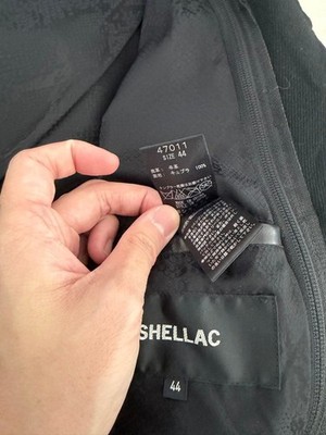 Shellac Leather Layered Single Rider Jacket 44 Calfskin Stylish