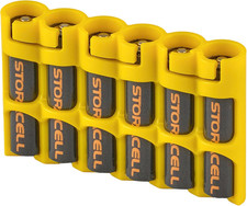 AAA Battery Storage Caddy by , Yellow, Holds 6 Batteries Not Included