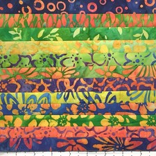 12 Fat Quarters Bright Blooms 4 Batik Lunn Fabric FQ Pack 100 Cotton Rainbow