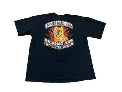 #ad #ad Vintage Teamsters Shirt Size XL Teamster Power Union Black Made In USA $24.95