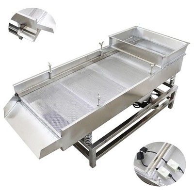 Industrial Dual Motor Linear Vibrating Screen 3MM Straight Screener Deck 110V