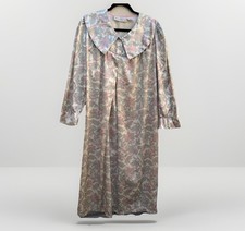 Vintage Nightgown 1980s Motherhood Small Paisley Pattern Pastel Pink Green Blue