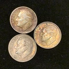 90% Silver Roosevelt Dime Lot - (3) Roosevelt Dimes = 1946, 1956, & 1964