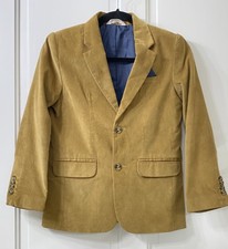 Cat  Jack Boys Sz 8 Brown Corduroy Blazer With Navy Blue Lining